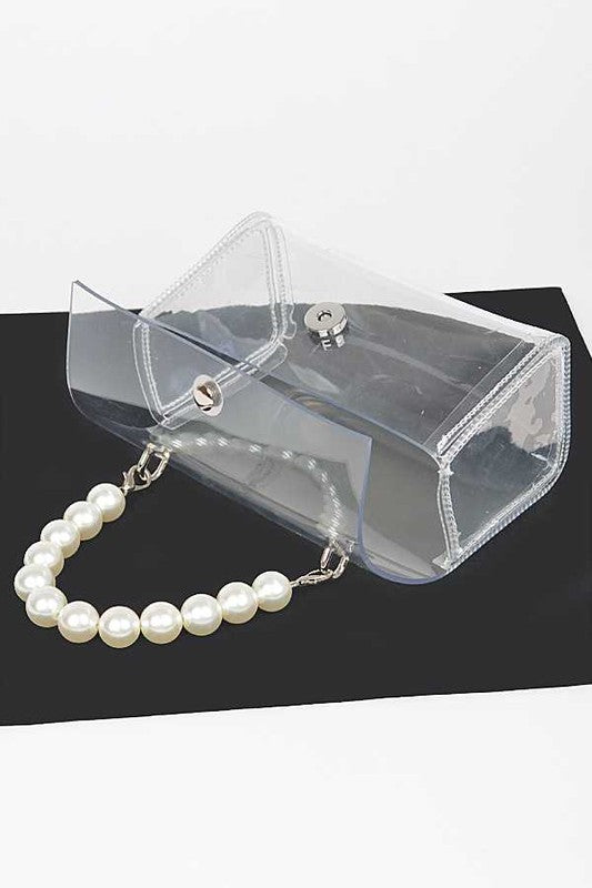 Pearl Handle Convertible Stadium Transparent Bag