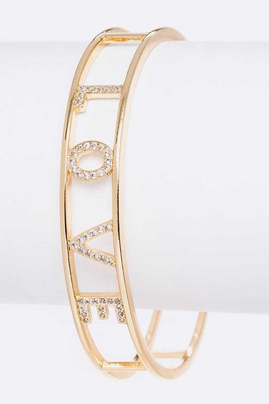 LOVE Cubic Zirconia Open Cuff