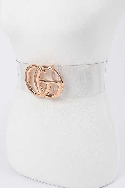 Plus Size Logo Clear PVC Belt