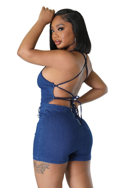 WOMEN FASHION DENIM ROMPER