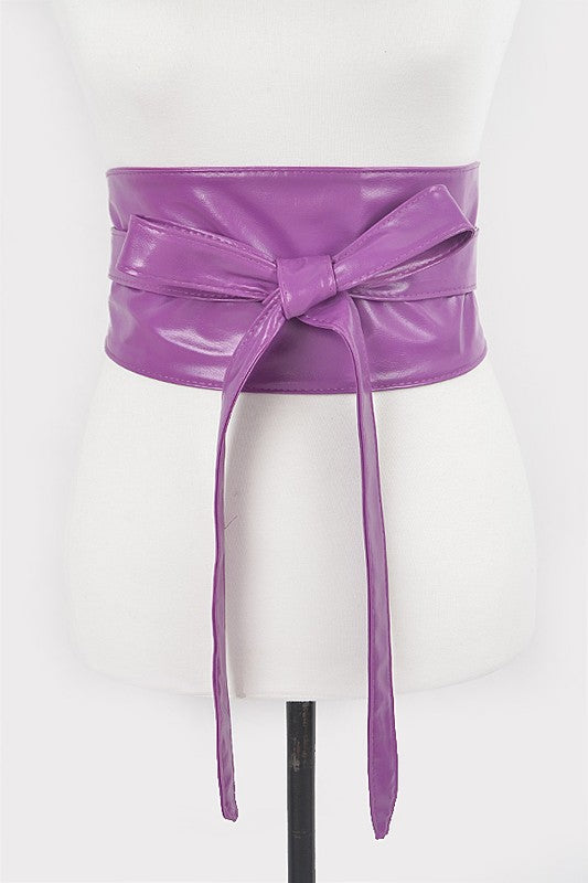 Faux Leather Wrap Around Obi Belt