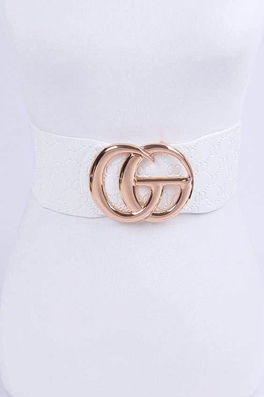 Embossed Logo Elastic Belt