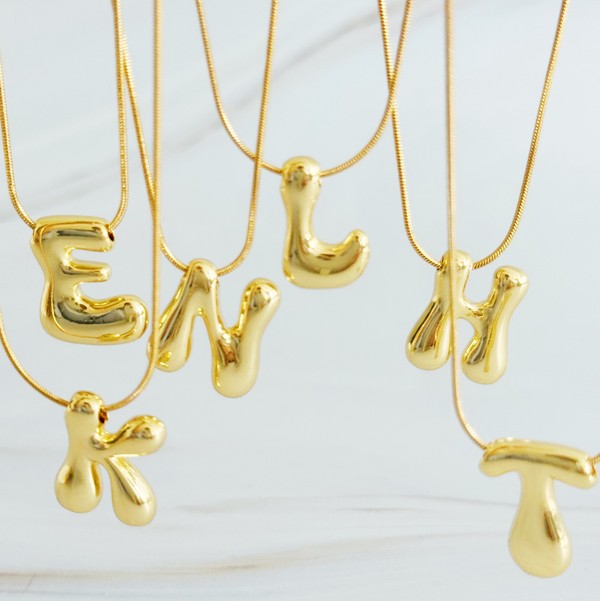 Balloon Letter Initial Necklace