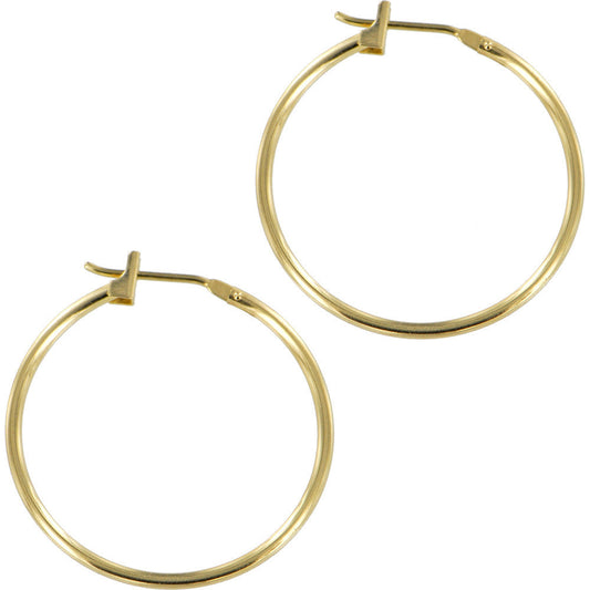 Solid 14K Yellow Gold Hoop Earrings 1 Inch Diameter