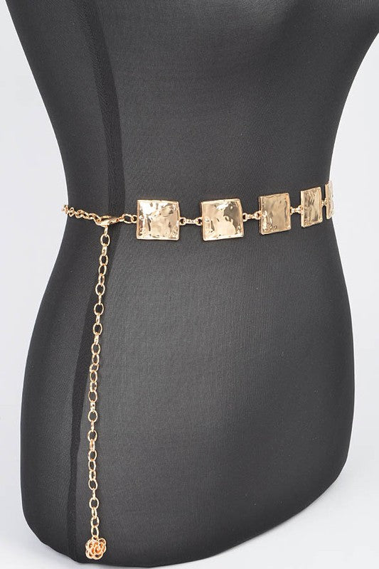 Plus Size Square Plate Iconic Chain Belt