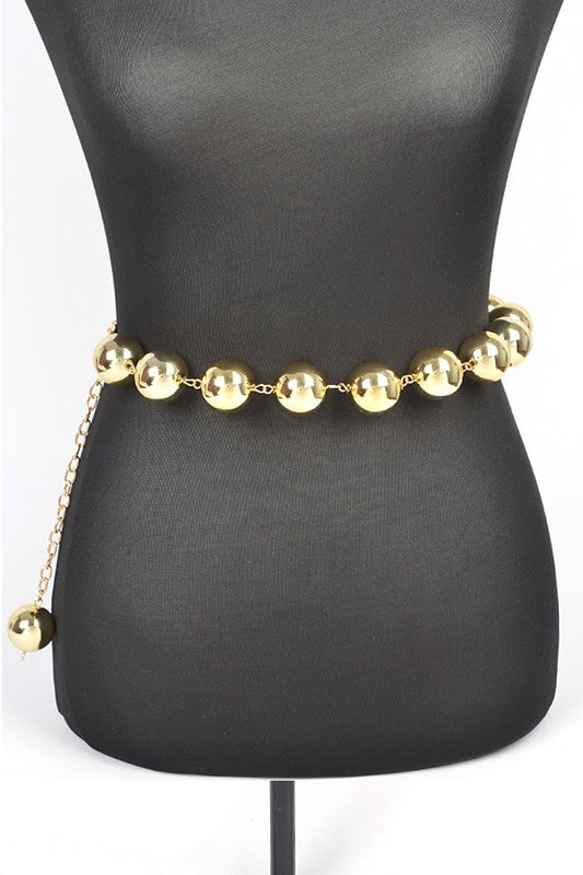 Oversize Metallic CCB Beads Fashion Chain Belt