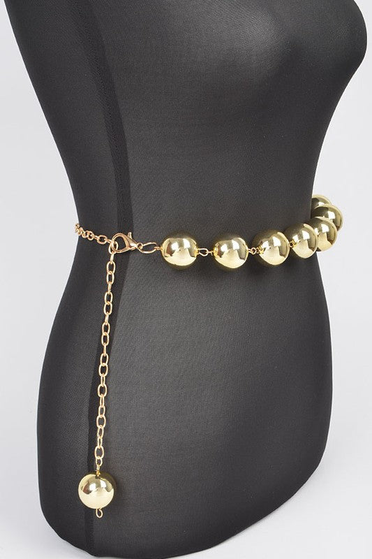 Oversize Metallic CCB Beads Fashion Chain Belt