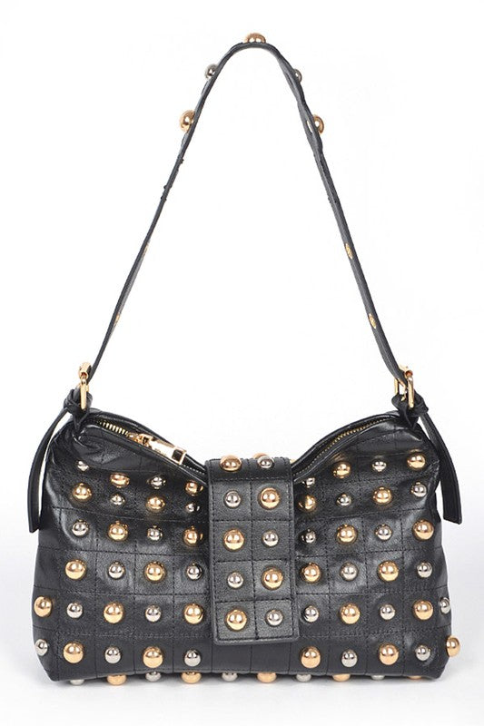 Mix Color Studs Fashion Shoulder Bag