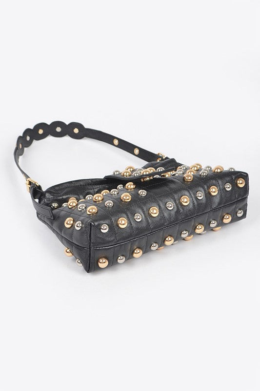 Mix Color Studs Fashion Shoulder Bag