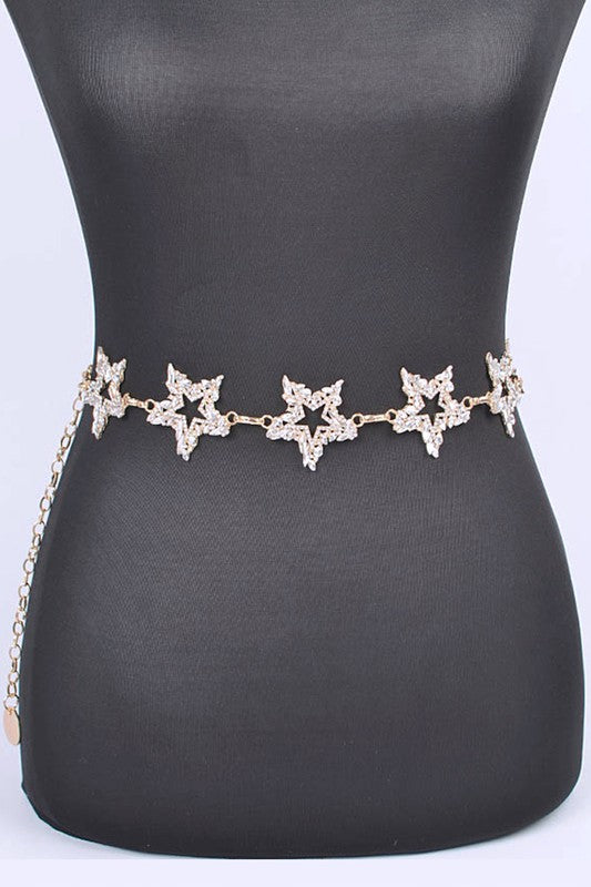 Rhinestone Star Iconic Chain Belt