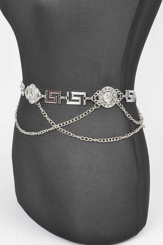 Medallion Iconic Layered Chain Belt