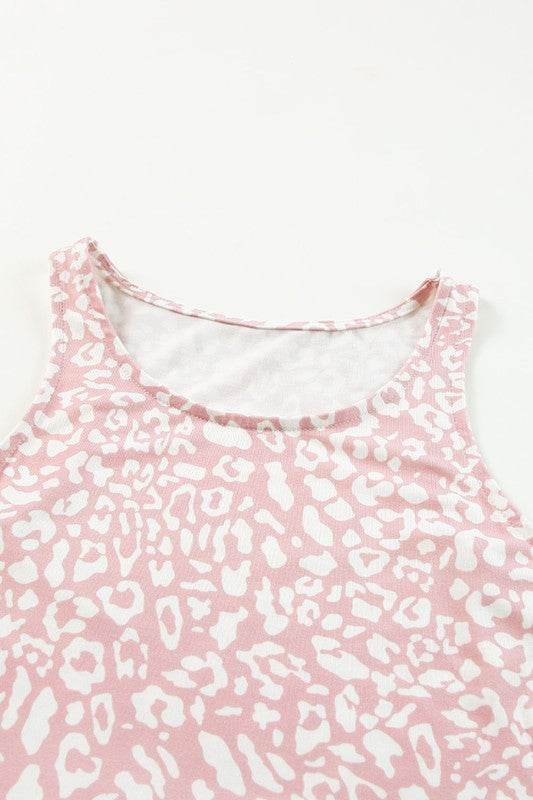 Leopard Dust Baby Pink Sleeveless maxi dress