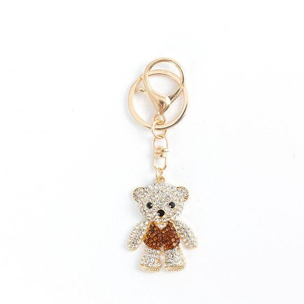 RHINESTONE BEAR KEYCHAIN