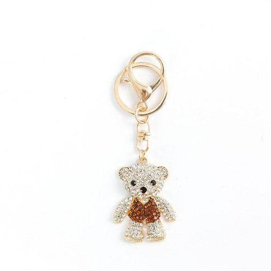 RHINESTONE BEAR KEYCHAIN