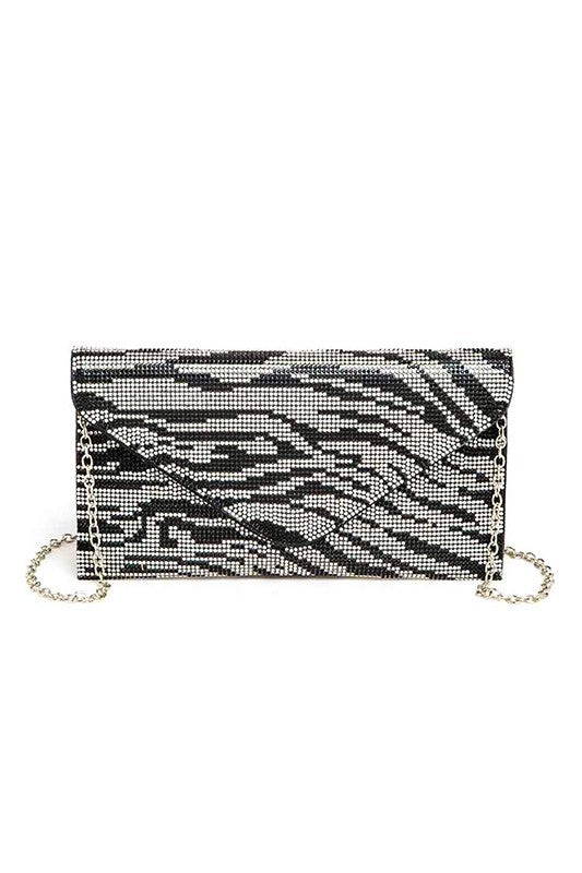 Rhinestone Animal Print Convertible Clutch