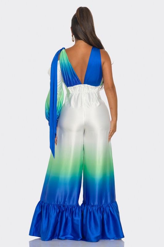 Ocean Satin Ombre Jumpsuit