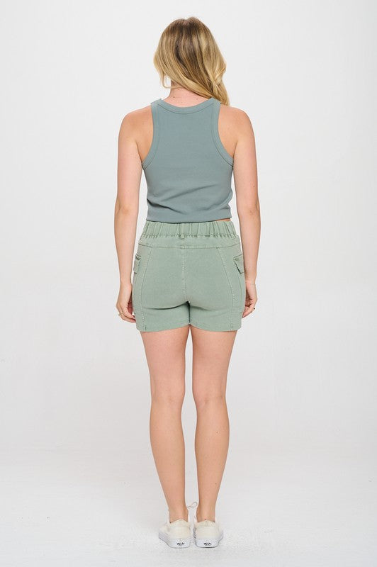 CARGO TWILL SHORTS WASH COLOR