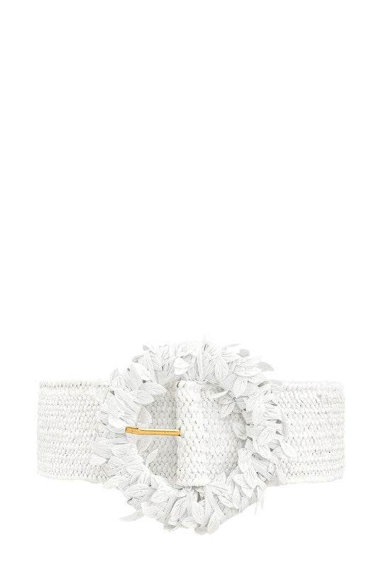 Circle Flower Buckle Elastic Belt