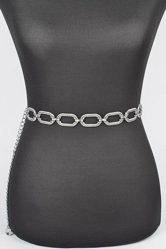 Textured Chain Link Fashion Chain Belt