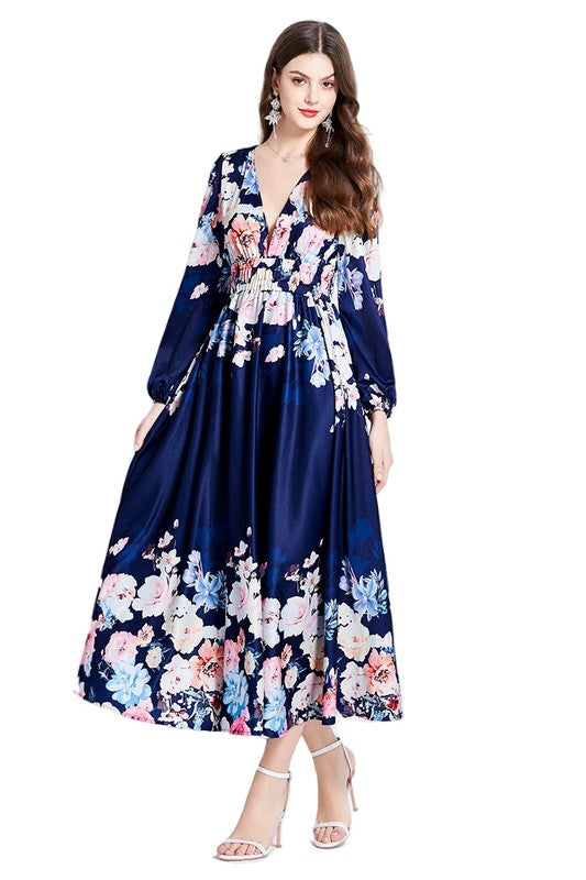 WOMEN FASHION CHIFFON MAXI DRESS