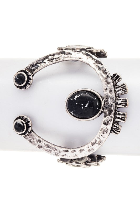 Oversize Horse Shoe Western Statement Bracelet