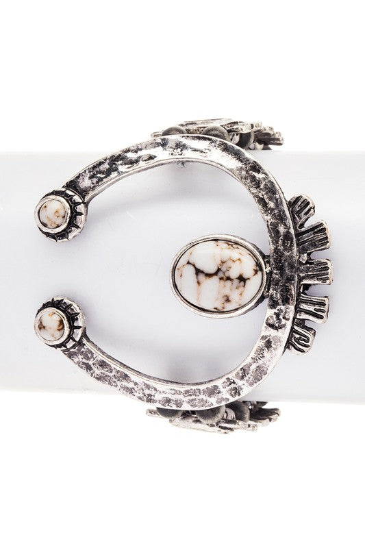 Oversize Horse Shoe Western Statement Bracelet