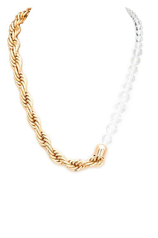 Twisted Chain Acrylic Beads Iconic Necklace