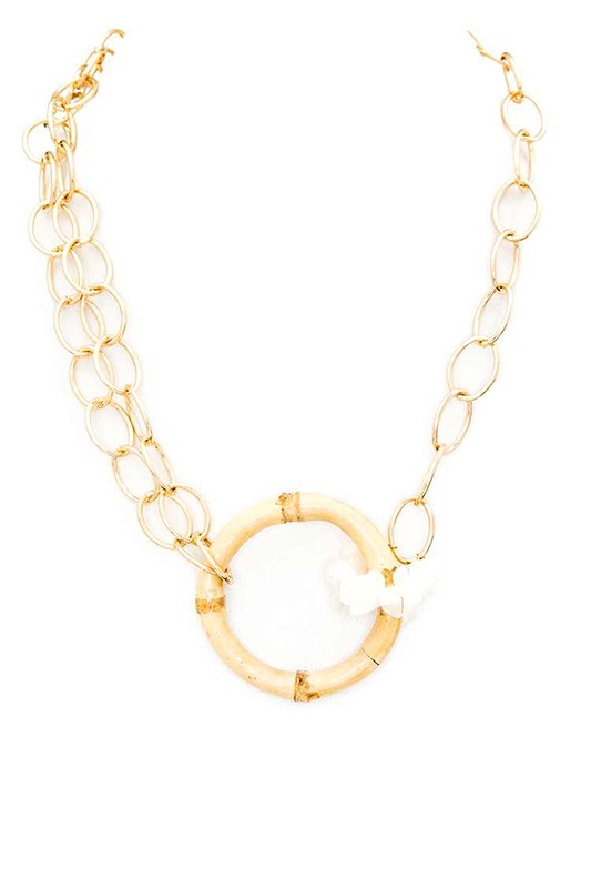 Bamboo Ring Chain Link Necklace