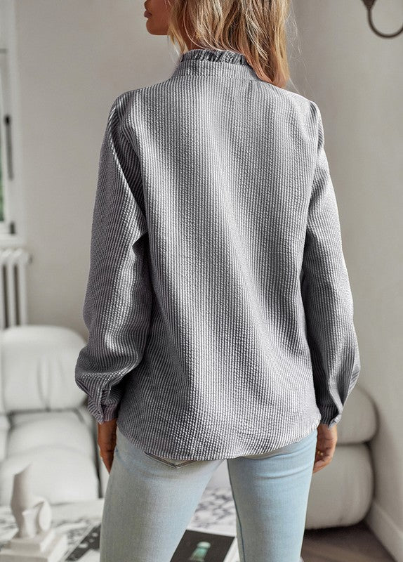 Women's Long Sleeve High Neck Blouse