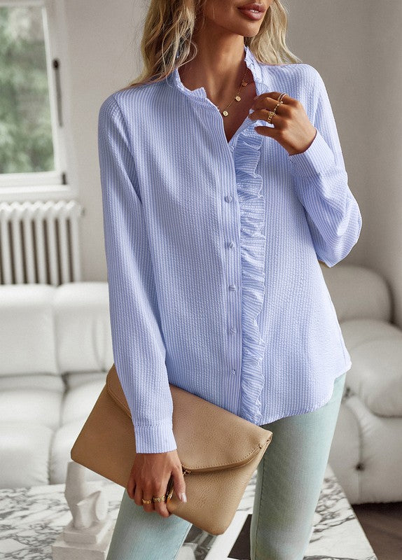 Women's Long Sleeve High Neck Blouse