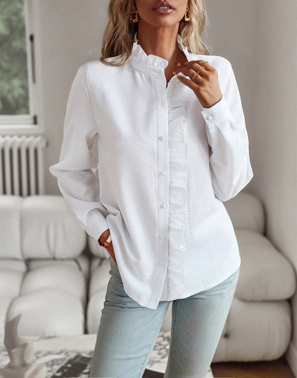 Women's Long Sleeve High Neck Blouse