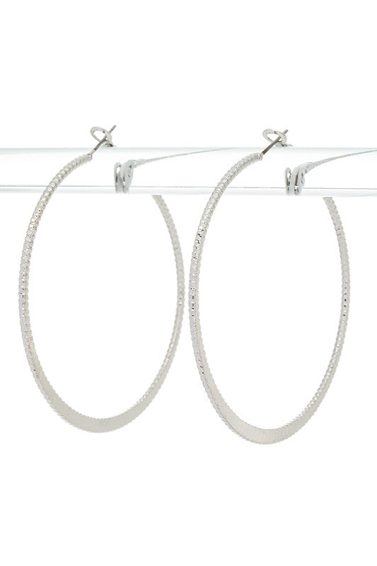 60MM Textured Fashion Hoop Earrings