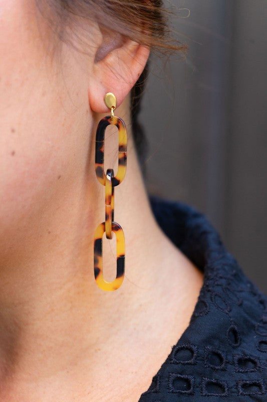 Charlotte Earrings - Tortoise