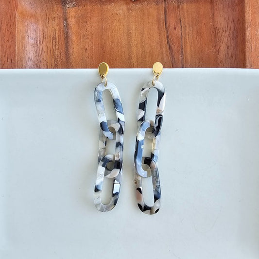 Charlotte Earrings - Ivory & Slate