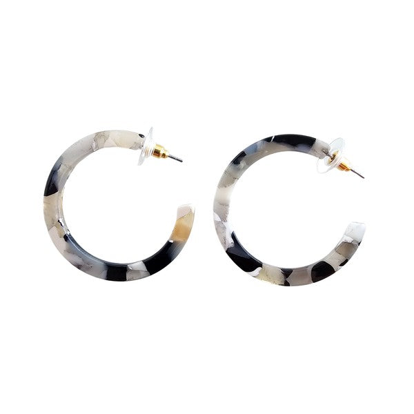 Camy Hoops - Ivory & Slate