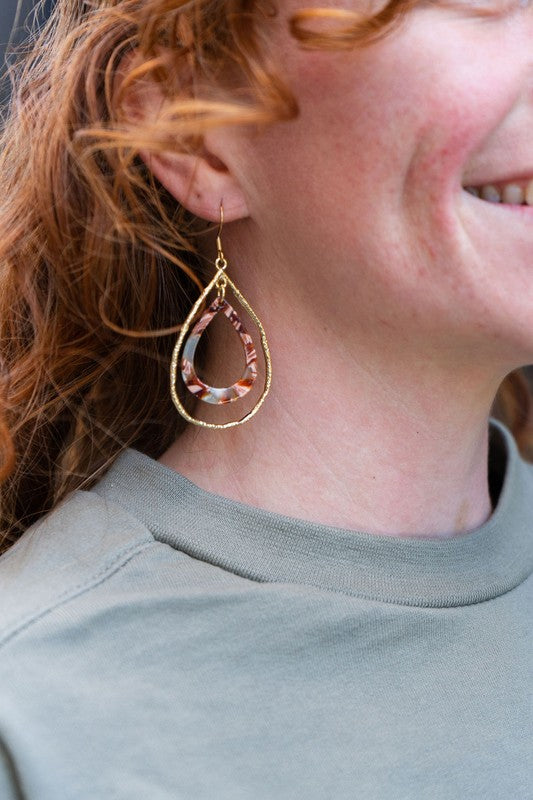 Savannah Earrings - Seafoam & Rust