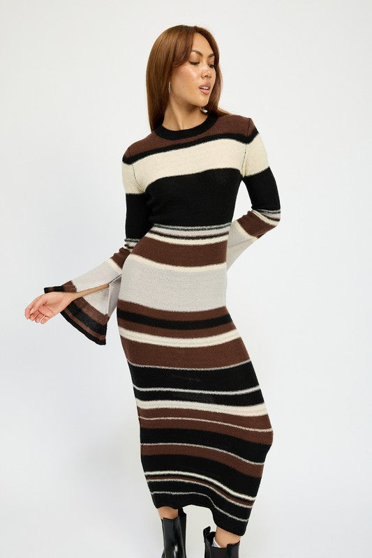 STRIPE MAXI BODYCON DRESS