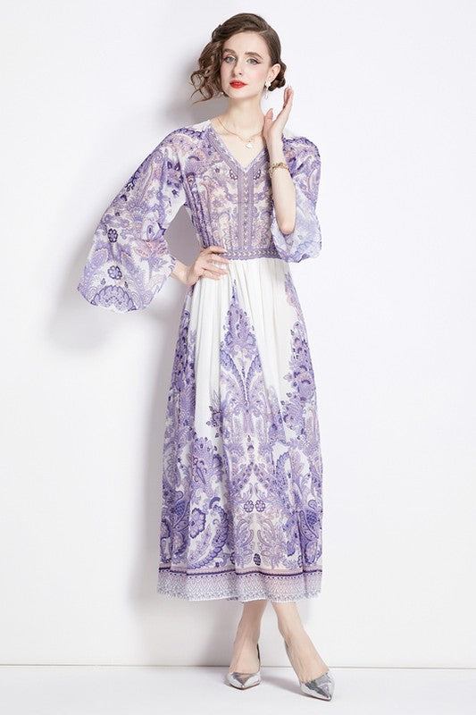 WOMEN FASHION CHIFFON MAXI DRESS