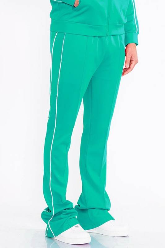 Mens Side Pipe Stacked Flare Pants
