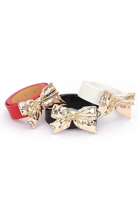 Gold Bow Buckle Fashion Belt