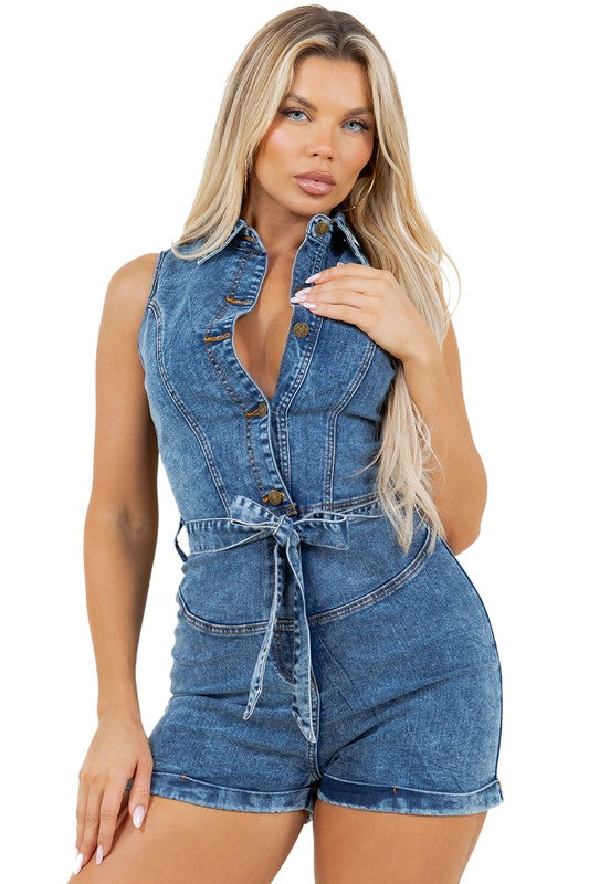 WOMEN FASHION DENIM ROMPERS