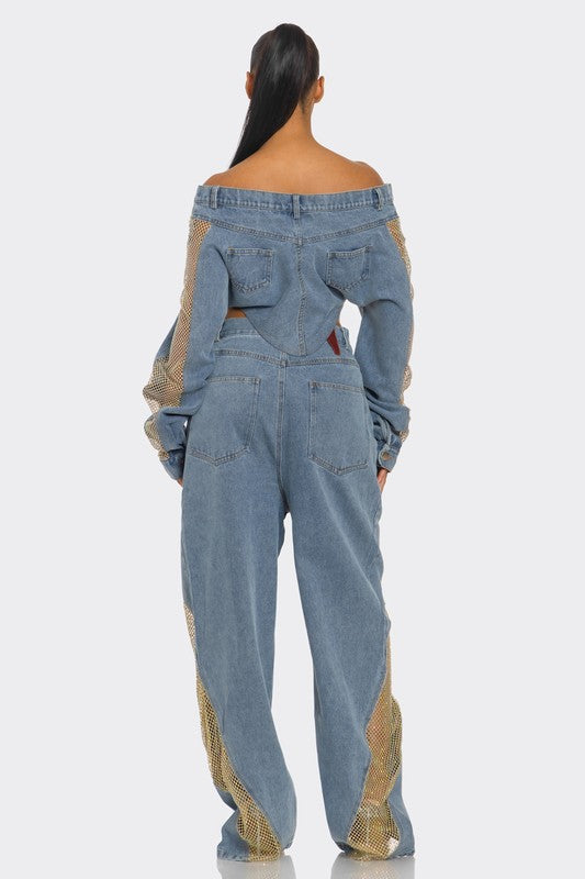 Mesh Fusion Denim Set