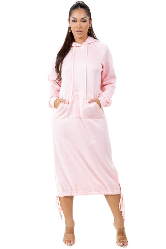 WOMEN FASHION LONG MAXI HOODIE DRESS