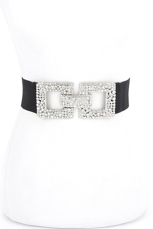 Crystal Buckle Elastic Belt