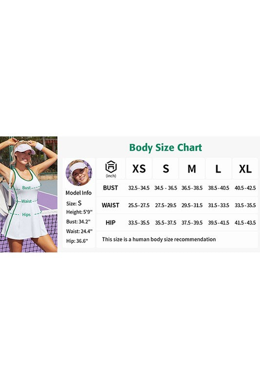 Bra V Neck Racerback Tennis Dresses with Shorts