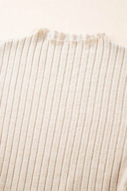Ribbed Knit Patchwork Abstract Belted Short Dress