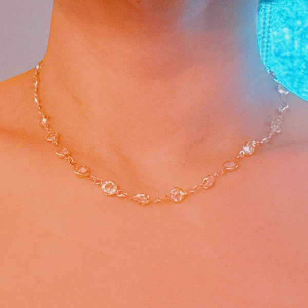 Jeweled Chain Sparkle Necklace