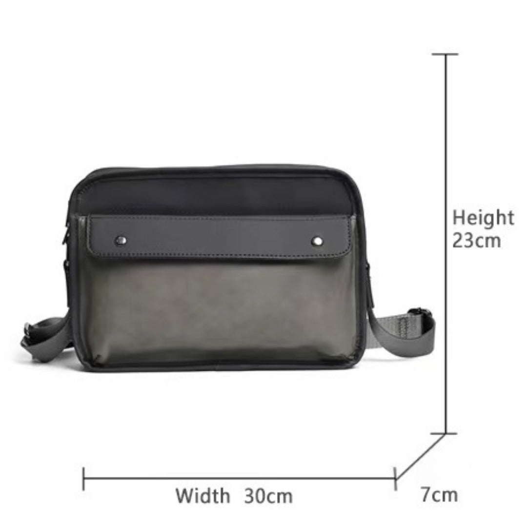 Retro fashion messenger bag, shoulder men's matte crossbody bag, stylish square bag