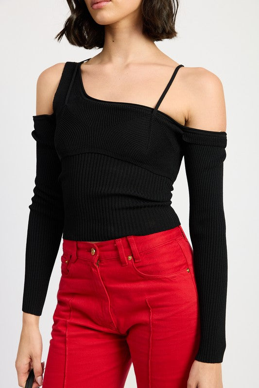 ONE SHOULDER LONG SLEEVE TOP