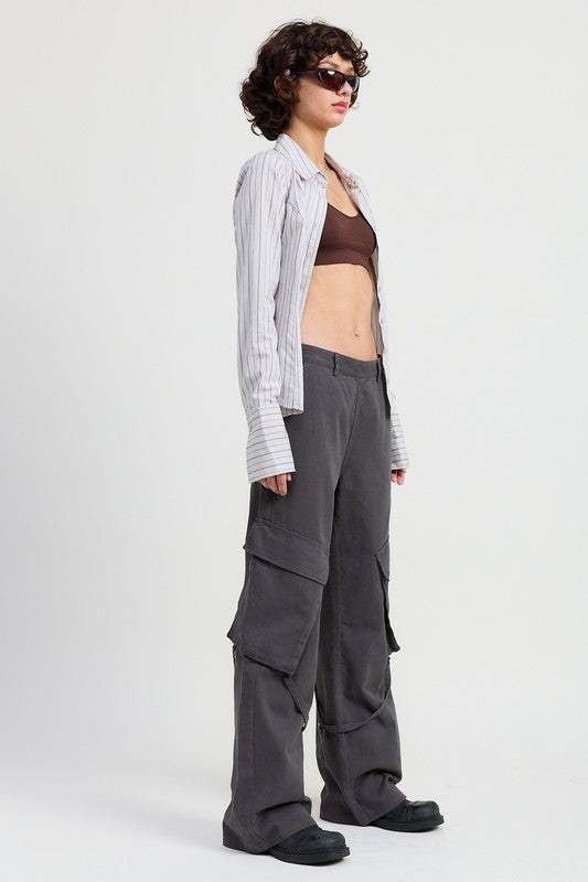 CARGO PANTS WITH POCKET DETAIL